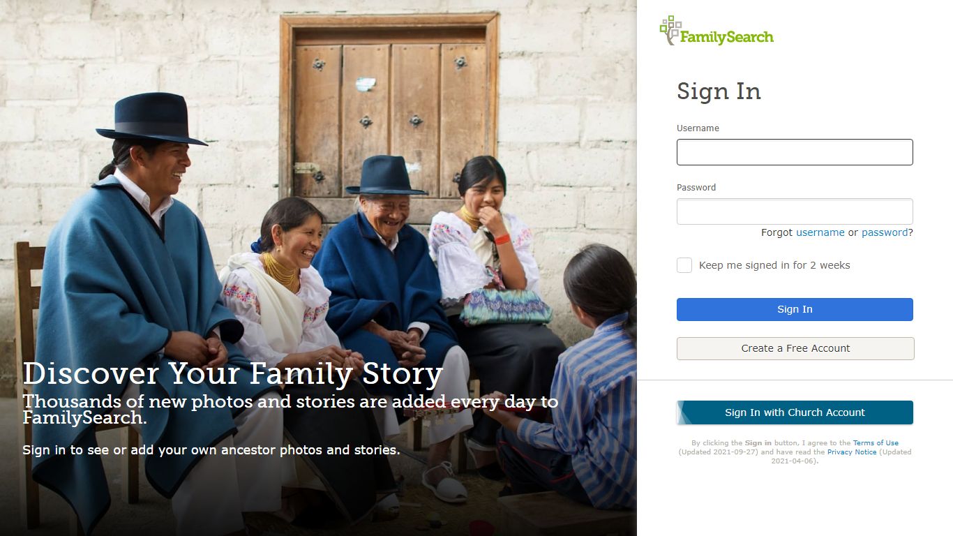 FamilySearch: Sign In